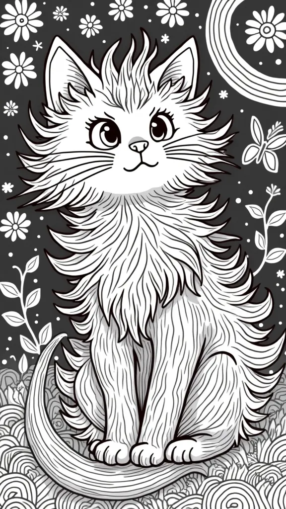 rainbow cat coloring pages